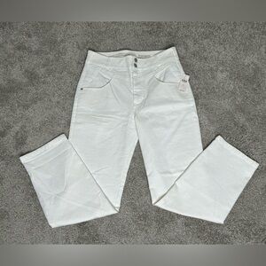NWT Anthropologie Pilcro white distressed denim double button jeans size 27